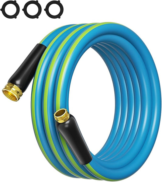 Flexible Short Garden Hose 5/8” 10FT: Hybrid Rubber Portable Length Hose - Lightweight Water Hose with Male to Female Fittings - Tangle-Free Hose for Cleaning Park, Car Wash, Outdoor, Watering