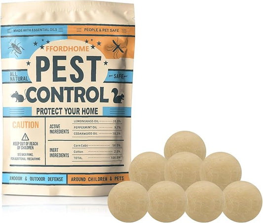 Pest Repellent ， Moth Balls for Outdoor use， Keep Pest Away Repel Mice and Rats, Roach, Ant, Spider, Mosquito & Moth（8BALLS）