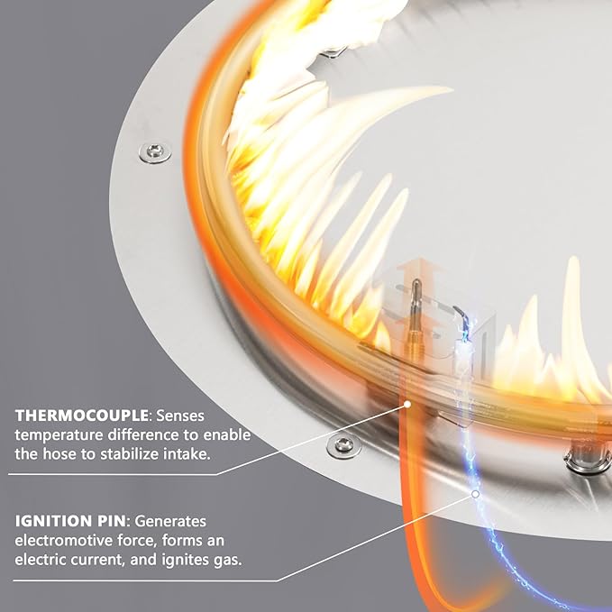 COSIEST 32-inch Outdoor Propane Fire Pit Table, Square Fire Table w Faux Brown Ledgestone, 40,000 BTU Stainless Steel Burner, Free Lava Rocks, Fits 20lb Tank Inside