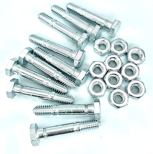 Shear pin and nut Set of 10, Suitable for Ariens 532005 53200500 510016 51001600, Compatible with Ariens Classic 24E, Compact 20, Compact 24, Compact Track 24, SNO Tek 20 120V Snow Blower
