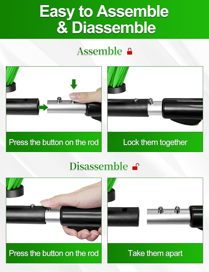 HEEYA Car Ice Scraper with 12.6 Inch Large Brush Head, Snow Brush and Ice Scraper for SUV Windshield Window, Extendable Snow Scraper for Truck Automobile Vehicle - Green