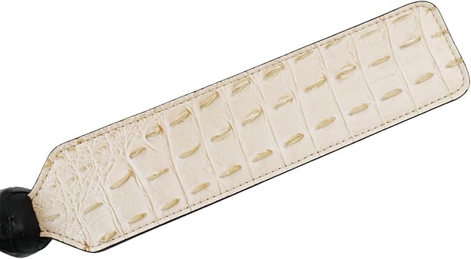 16.14 Inch Handmade Faint Yellow Leather Paddle Horse Riding Crop Whip, Perfect for Training Shows and Costumes Equestrian Horse Whip, Durable Equestrian Paddle