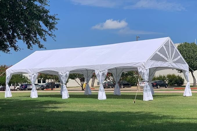 DELTA 40'x20' PE Marquee Party Tent, Tents for Parties, Large Wedding Tent, Carpas para Fiestas,Heavy Duty Canopy, Outdoor Event with Waterproof Top + 5 Storage Bags