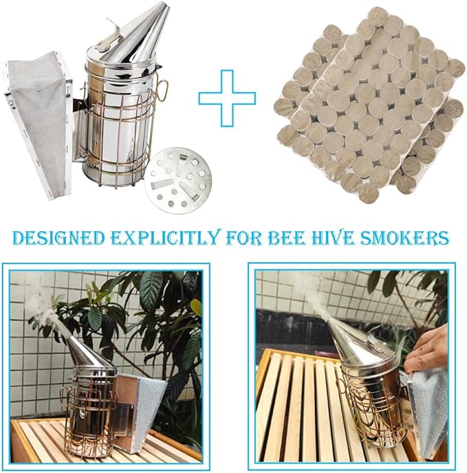 108PCS Bee Smoker Pellets, Honeybee Specific Smoke Bombs Pleasant Smell and suitble for Outdoor Use
