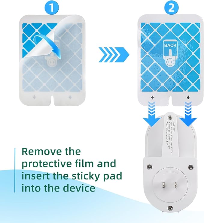 Flying Insect Trap Refill 5 Pcs, Capture House & Fruit Fly, Gnat, Mosquito and More, Plug in Bug Catcher & Killer for Indoor