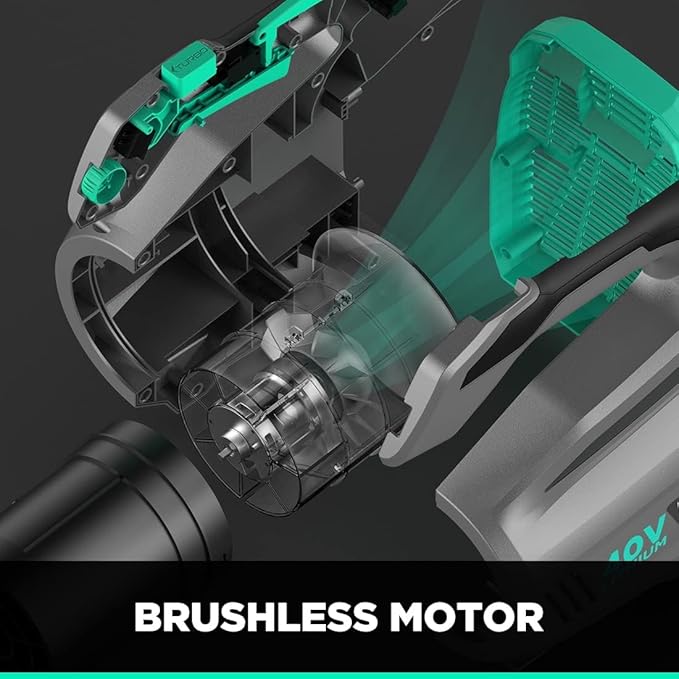 Litheli Cordless Leaf Blower 40V, Battery Leaf Blowers for Lawn Care, with Brushless Motor, Axial Blower for Blowing Leaf, Dust, Snow, Debris, with 2.5Ah Battery & Charger Included