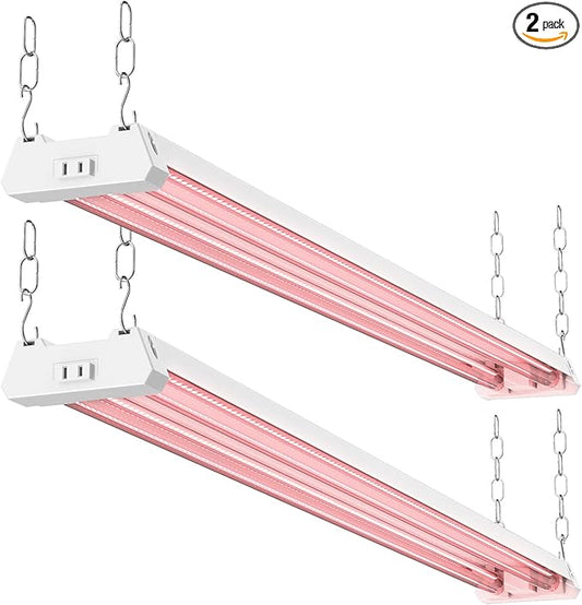Sunco 4FT LED Grow Light for Indoor Plants 40W, Full Spectrum, Hanging Suspended Fixture, Linkable, Plug in, Greenhouse Year Round for Indoor Plants Seedlings Vegetables Flowers 2 Pack.
