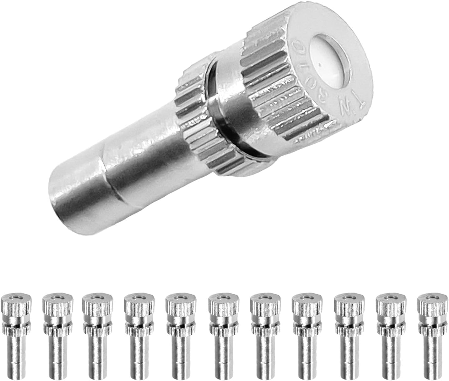 12 Pcs Misting Nozzles, Brass Misting Nozzles High Pressure Anti Drip Cleanable 0.012" / 0.3mm Orific for Outdoor Cooling System