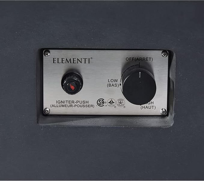 Elementi | Granville Gas Fire Pit Cast Concrete 60" Rectangular Fire Table, Outdoor Fire Pit Electronic Ignition | Canvas Cover, Lava Rock Included | Dark Gray (Natural Gas)