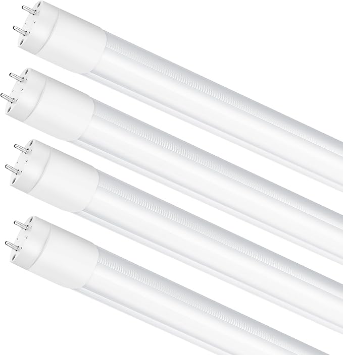 LightingWill LED T8 3FT Light Tube, Natural White 4000K, Dual-End Powered Ballast Bypass, 1600Lumens 15W (32W Fluorescent Equivalent), Frosted Cover, AC85-265V Lighting Tube Fixtures, 4 Pack