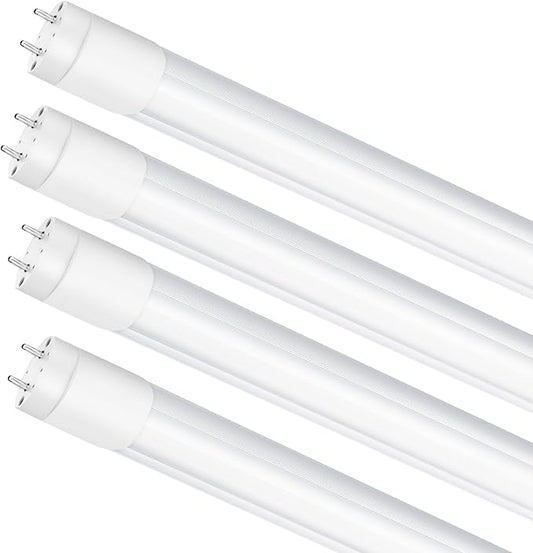 LightingWill LED T8 3FT Light Tube, Natural White 4000K, Dual-End Powered Ballast Bypass, 1600Lumens 15W (32W Fluorescent Equivalent), Frosted Cover, AC85-265V Lighting Tube Fixtures, 4 Pack