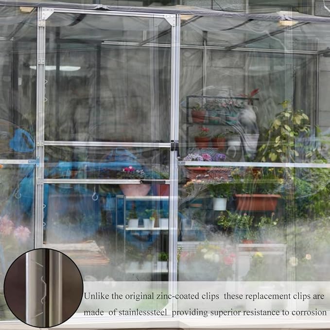 70 Pieces Stainless Steel Greenhouse Panel Clips Greenhouse Glazing Clips Wire Clip Thick Gauge Wire W Type Clip Stability High Tensile for Harbor Freight 2.95 inch/7.5cm