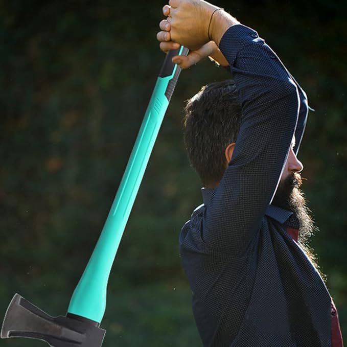 36" Splitting Axe, Chopping Axe|Splitting Maul for Firewood,|6.8Lbs Heavy Duty Forged Carbon Steel, Fiberglass Composite Handle & Ergonomic Anti-Slip Grip