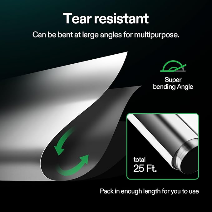 VIVOSUN Highly Reflective Mylar Film Roll 4FT x 25FT for Outdoor Grow Room Indoor Decoration Aluminum Paint Coated 2 Mil Silver