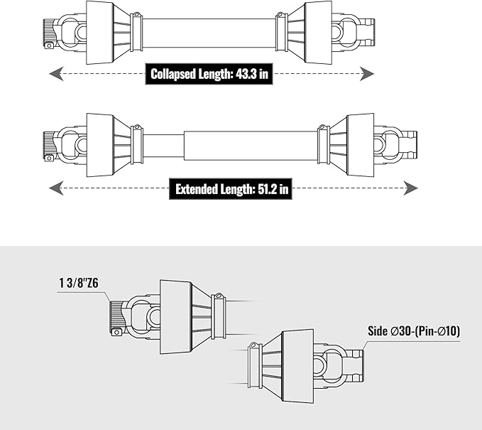 6FT PTO 3-Point Disc Mower Attachments for 35-80HP Cat.2 Tractor, Model DM6