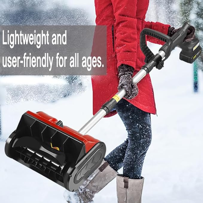 Cordless Snow Shovel,12" Electric Snow Blower with Adjustable Handle and Directional Plate,6.2" Clear Depth with Front Handle for Deck,Patio,Bare Tool(No Battery) (for Milwaukee)