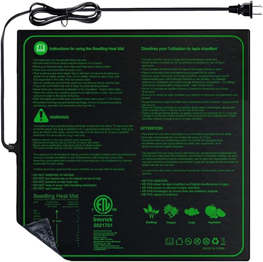 Upgrade 20"x20" Durable Waterproof Seedling Heat Mat with ETL Certified, Warm Hydroponic Heating Pad for Germination,Indoor Gardening,Brewing and Greenhouse