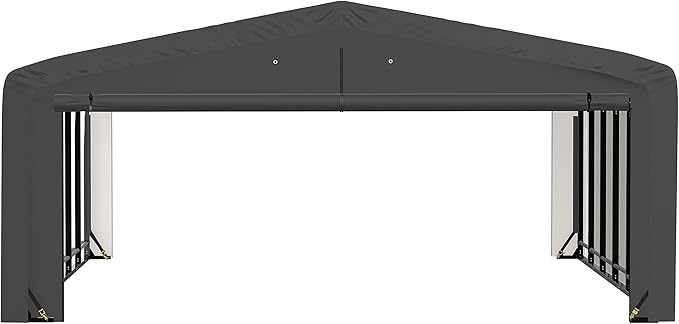 ShelterLogic ShelterTube Garage & Storage Shelter, 20' x 27' x 10' Heavy-Duty Steel Frame Wind and Snow-Load Rated Enclosure, Gray
