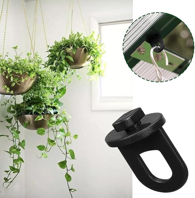 ELANE 30 Pcs Greenhouse Hooks and Twist Clips, Plastic Fixing Clips for Outdoor Garden Hanging Plants. (Black)