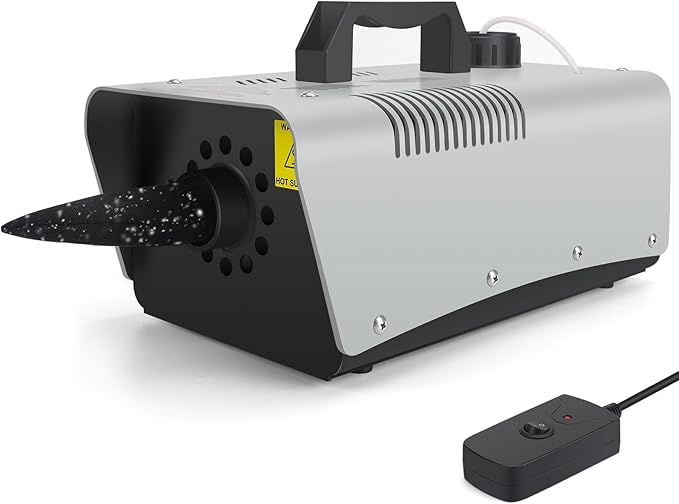 High-velocity Snow Machine, Wired Remote Portable Premium Artificial Snowflake Machines for Indoor Outdoor Christmas Party, 650W Low Consumption with Max 2000CFM Output, ETL Listed