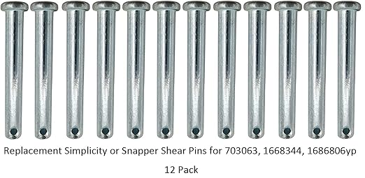 Replace 703063 1668344 1686806yp Fits Most Newer Snapper snowthrowers Shear pin Kit (12 Pack)
