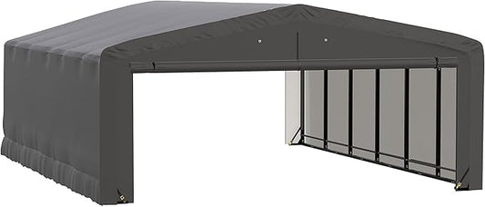 ShelterLogic ShelterTube Garage & Storage Shelter, 20' x 27' x 10' Heavy-Duty Steel Frame Wind and Snow-Load Rated Enclosure, Gray