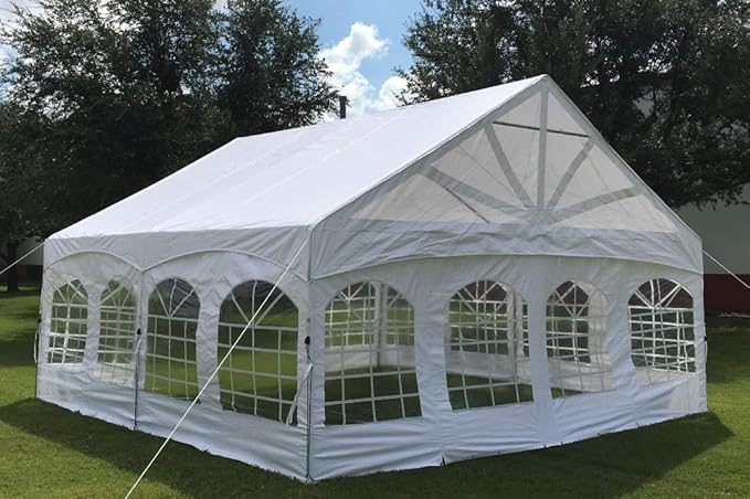 DELTA 20'x20' PVC Marquee Tents for Parties, Large Party Tent, Outdoor Wedding Tent, Heavy Duty Fire Retardant Waterproof Canopy, Carpas para Fiestas,Outdoor Event + 4 Storage Bags