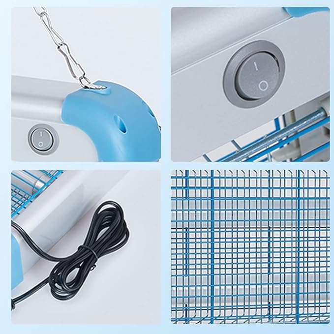 Electric Bug Zapper, 3000 Volt Powerful Flying Insect Mosquito Flies Killer 20W Blue UV Light Attract, Plug-in Pest Control Machine for Moth,Fruit Fly,Fungus Gnat,Garage Catcher/Eliminator/Shocker