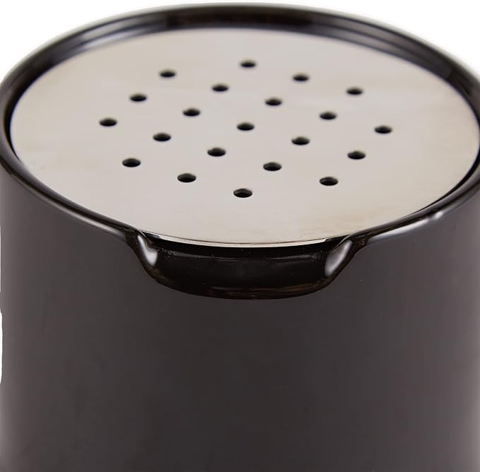 RSVP Reusable Ceramic Fruit Fly Trap for Indoors – Kitchen Fly Catcher Jar with Stainless Steel Vent Lid, Eco-Friendly & Dishwasher Safe Design, Uses Natural Vinegar Bait (Black)