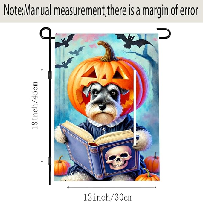 Halloween Pumpkin Dog Garden Flag 12x18 Inch Double Sided Fall Polyester Yard Flag