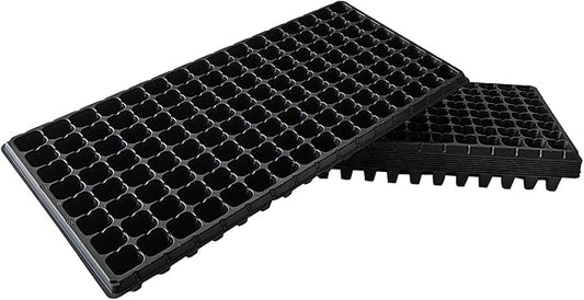 10Pcs 128 Cell Seed Starter Trays, Thick Durable Nursery 128 Cell Plug Tray Seedling Flat Plastic Shallow Tray for TD538 1020 Trays (21.26", 11.02", Deep 1.89"), GGBQ128