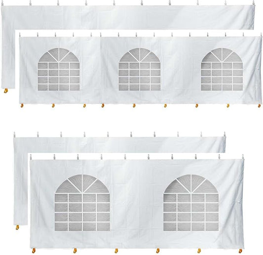 TentandTable 20 Foot x 30 Foot Party Tent Sidewall Kit, Complete 4 PVC Vinyl Wall Set - 2 Solid & 2 Window 7' Side Walls, Fits Commercial Standard Event Outdoor Canopy Tents, Tent Not Included