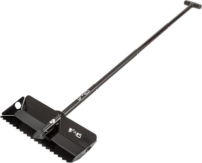 DMOS Stealth Shovel - Lightweight, Heavy-Duty Aluminum Sand & Snow Shovel with Extendable & Collapsible Handle for Camping, Overlanding, Survival, & Off-Road Use - Blackout - X-Wide