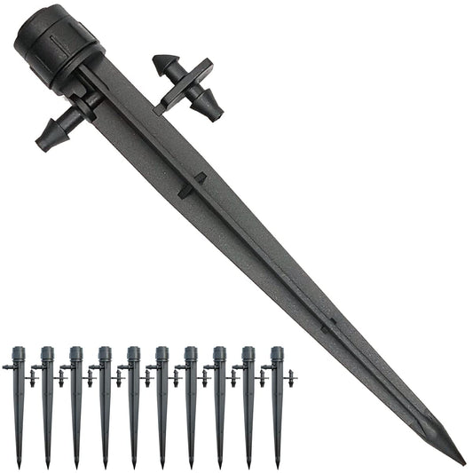 50 Pcs Drip Irrigation Emitters, Adjustable Flow 0-20 GPH Irrigation Drippers with Stake, Full Circle Flow Sprinkler Head, Micro Sprinkler for Garden Patio Lawn Flower Bed