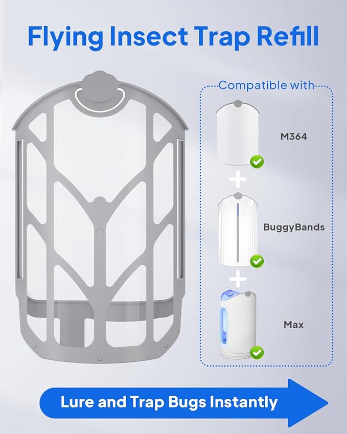 16 Pack Refill Cartridges Compatible with ZEVOPlug-in Light M364, M364A & Max - Flying Insect Trap Replacement Kit for Indoor Use (16 Refill Cartridge)