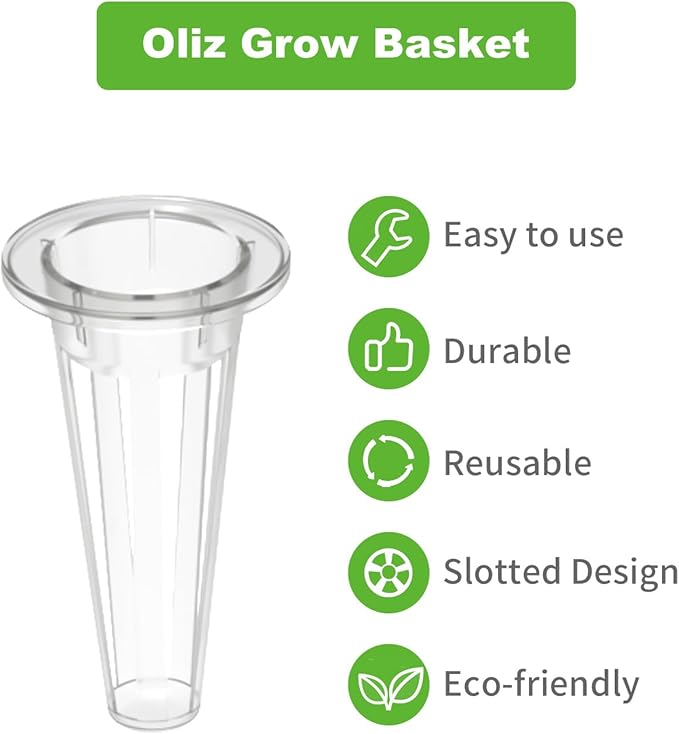 50 Pack Hydroponic Grow Baskets with 51PCS Seed Pod Labels Stickers, Replacement Garden DIY Accessories for Most Hydroponic Growing System