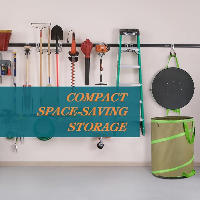 Colwelt Collapsible Leaf Bags 31Gallon, Pop-up Reusable Garden Bag Collapsible for Yard Waste, Heavy Duty Collapsible Trash Can with Hard shell Base, Garden Waste Yard Bags for Yard Garden Camping