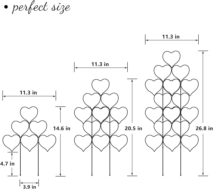 Indoor Plant Trellis for Climbing Plants, Stackable Garden Trellis for Potted Plants, Small House Plant Trellis for Vine Ivy Flower Plant Support Outdoor DIY Metal Trellis 3 Pack, Black