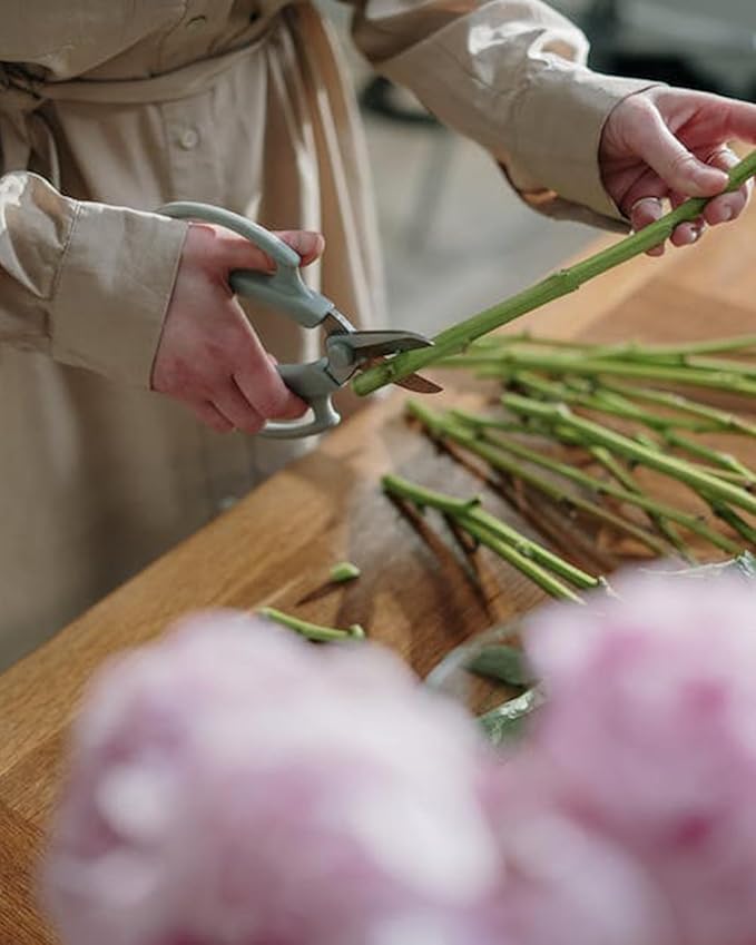 Flower Scissors - Stainless Steel Floral Scissors, Florist Cutters for Stems, Garden Plant Shears for Fresh Flowers (Blue, Pink) (1 PC Blue)