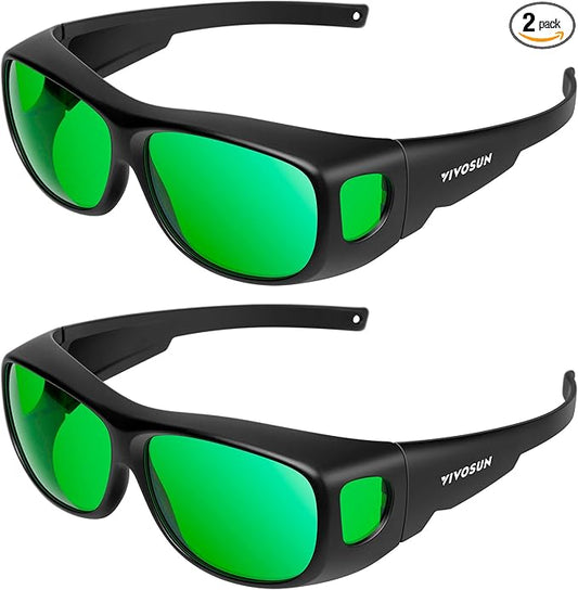 VIVOSUN 2-Pack Indoor Hydroponics LED Grow Room Glasses with Glasses Case