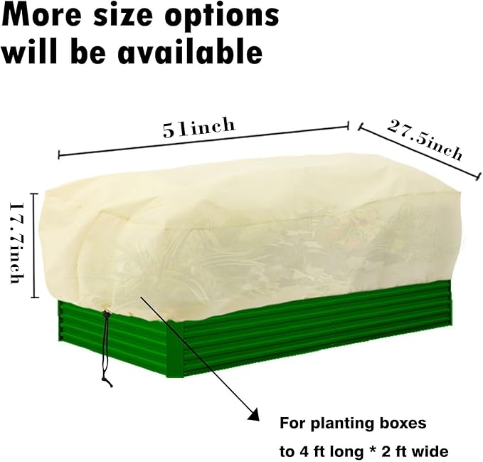 Rectangular Plant Protector, Winter Outdoor Garden Plant Frost Protection Blanket Bag, 2 Pieces, 51 x 27.5 x 17.7 inches