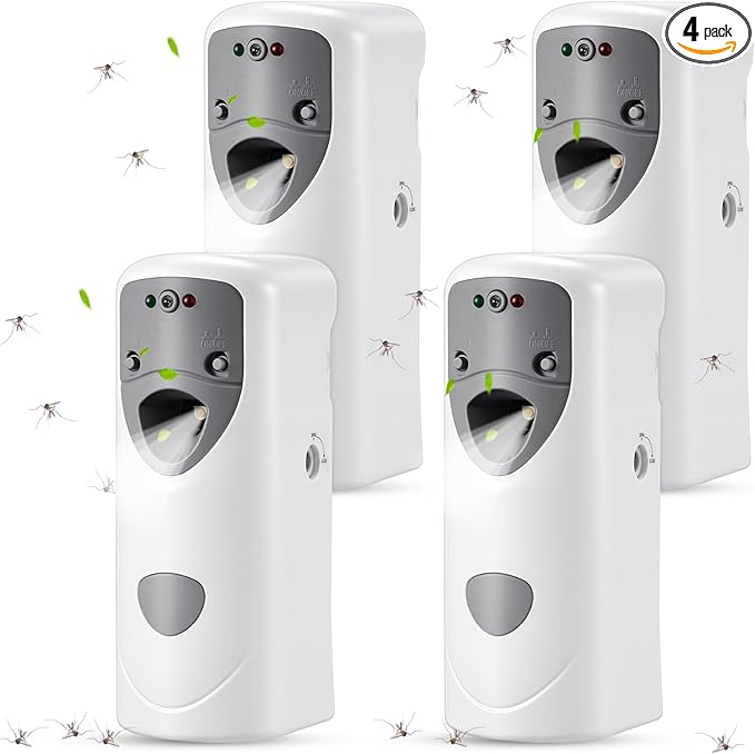 Qualirey Automatic Fly Spray Dispenser Mosquito Flying Insect Control System for Bathroom, Room, Equine, Country Vet Supplies 24 Hour Spray Dispenser Air Freshener (Liquid Not Included)