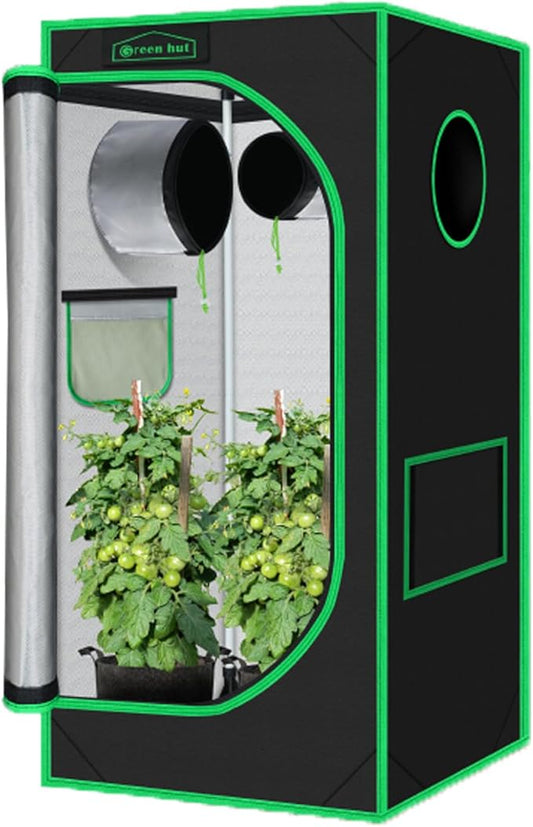 Grow Tent 24"x24"x48" 600D Mylar Hydroponic Indoor Grow Tents with Observation Window, Removable Floor Tray and Tool Bag for Indoor Plant Growing 2x2