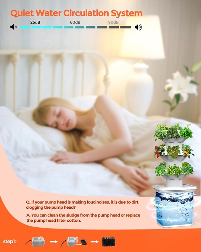 18 Plants hydroponic Growing System kit, hydroponic Tower Indoor Garden, 10-Liter Large-Capacity Water Tank Circulation, soilless Planting Vegetables and Fruits,Suitable for Indoor and Outdoor