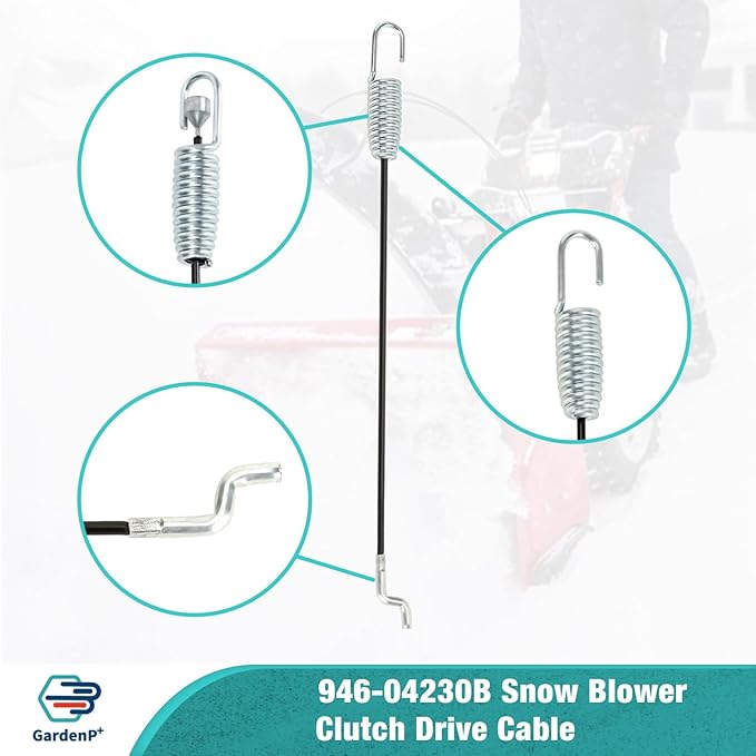 946-04230B Auger Clutch Cable Compatible with MTD Craftsman Troy-Bilt Snow Blower, 946-04230 Engagement Cable Replacement for Yard Machine Gas Powered Snowblower Parts 746-04230A 746-04230B