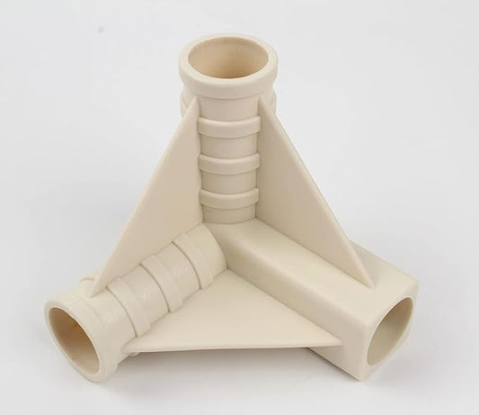 3-Way 16mm 5/8'' Pole for Plant Grow Tent, PVC Pipe Fittings Build Heavy Duty Greenhouse Frame Furniture Connectors Tent Connections, 4 Pcs, Cream