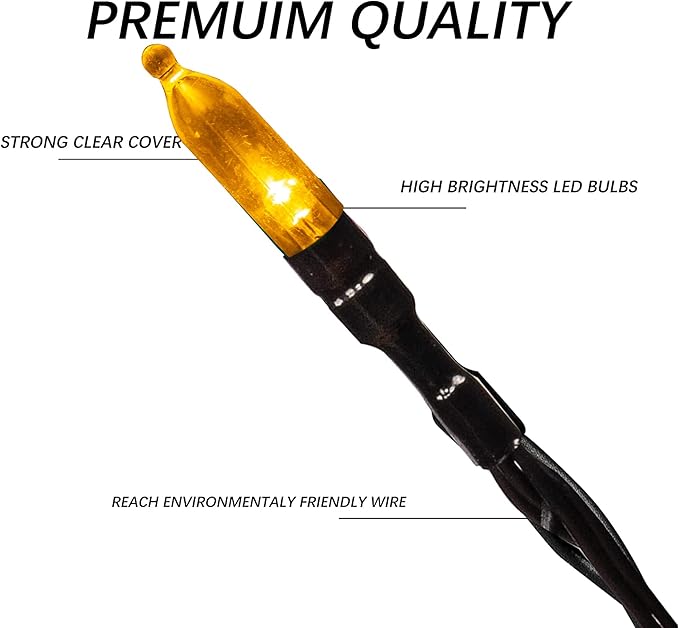 Dazzle Bright 200 LED Christmas Mini String Lights, 65FT Connectable Waterproof 8 Modes Fairy Lights for Indoor Outdoor Patio Garden Holiday Party Decorations (Warm White)