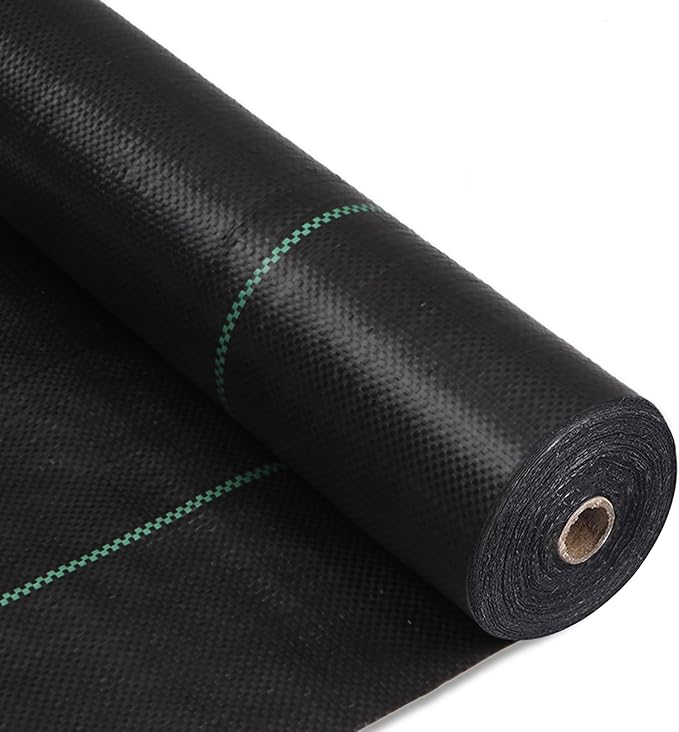 4Pcs 4ftx100ft Weed Barrier Landscape Fabric Heavy Duty, Weed Gardening Ground Cover Mat, Weed Control Garden Cloth, Woven Geotextile Fabric for Underlayment, Commercial Driveway Fabric, Black