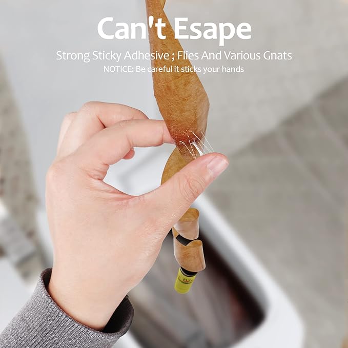 Fly Traps for Indoors Outdoor, Fly Paper Strips Sticky Hanging, Fruit Fly Strips,Fly Tape Catcher Ribbon, Fruit Fly Gnat Trap Killer Fly Traps for Inside Home(35 Pack)