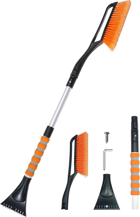 Snow Brush with Ice Scrapers for Car, Detachable & Telescopic Snow Brush and Ice Scraper for Car Windshield Window,Winter Car Accessories with Ergonomic Foam Grip